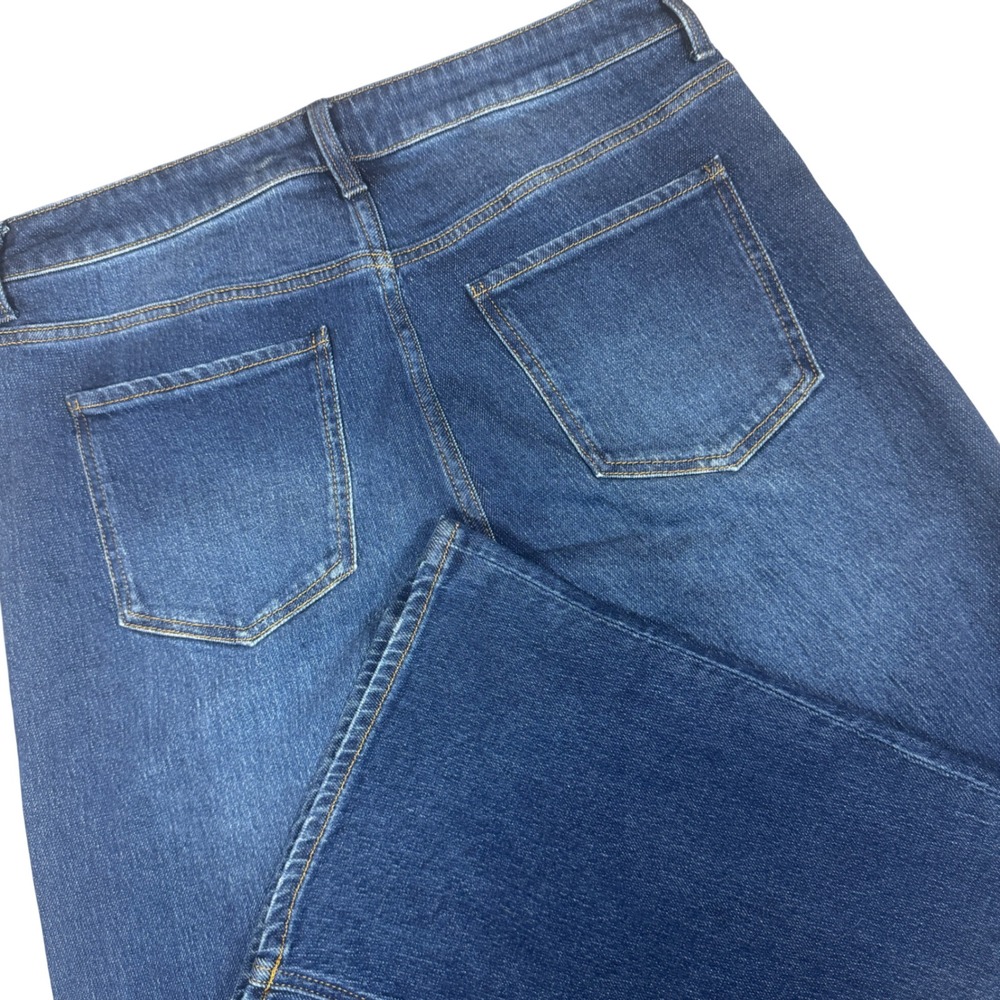 Quince Bella Stretch Relaxed Straight Jeans Women 31 Stormy Blue High Rise 32x28
